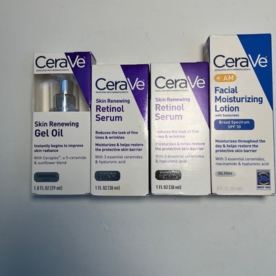 CeraVe Skin Renewing Retinol Serum Face Cream Gel Oil SPF Lotion Kit NEW
