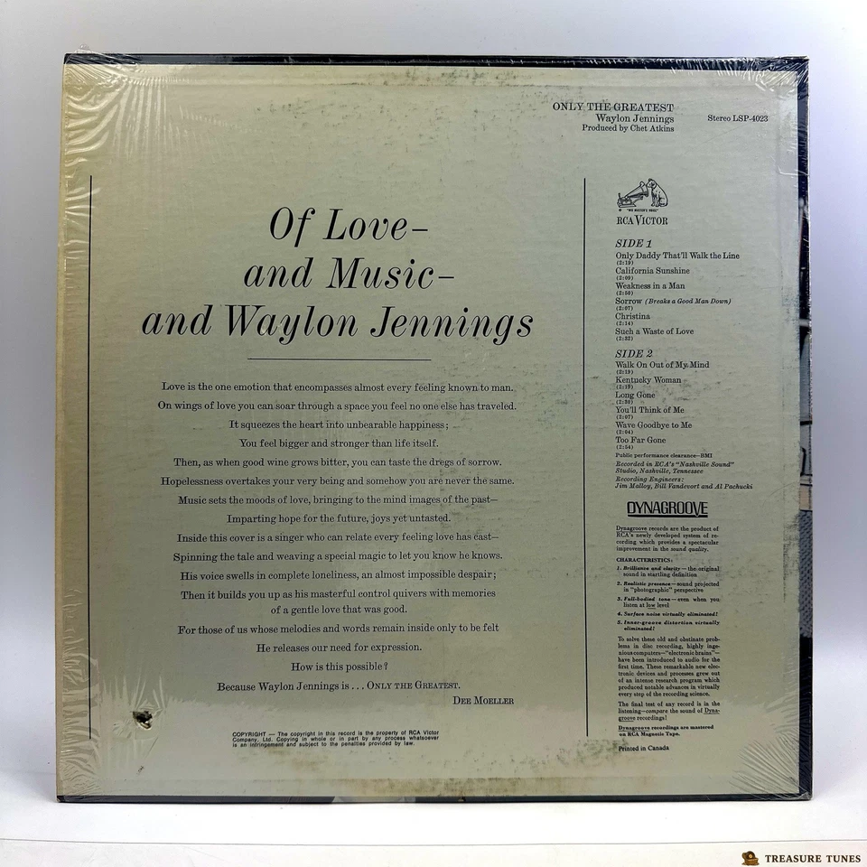 Waylon Jennings – Only The Greatest Vinyl (LP, Album, Stereo) - Image 3 of 4