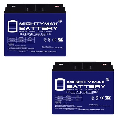 Mighty Max 2 Pack - 12V 22AH GEL Battery for Jump N Carry JNC660