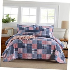Cotton Bedding Quilt Sets Reversible All Queen Size Houndstooth Plaid Pattern