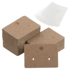 Earring Display Cards, 200pcs Paper Earring Holder Blank Tags Rectangle, Yellow