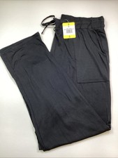 Lucky Brand Women's Straight Leg Lounge Pants w/Pockets Drawstring, Black, Small