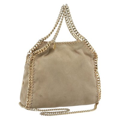 Stella MacCartney Chain Falabella Bag polyester 2way Beige Gold Auth BA13174A