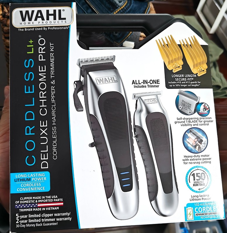 Wahl LI+ Deluxe Chrome Pro Cordless Hair Clippers & Beard Trimmer Kit