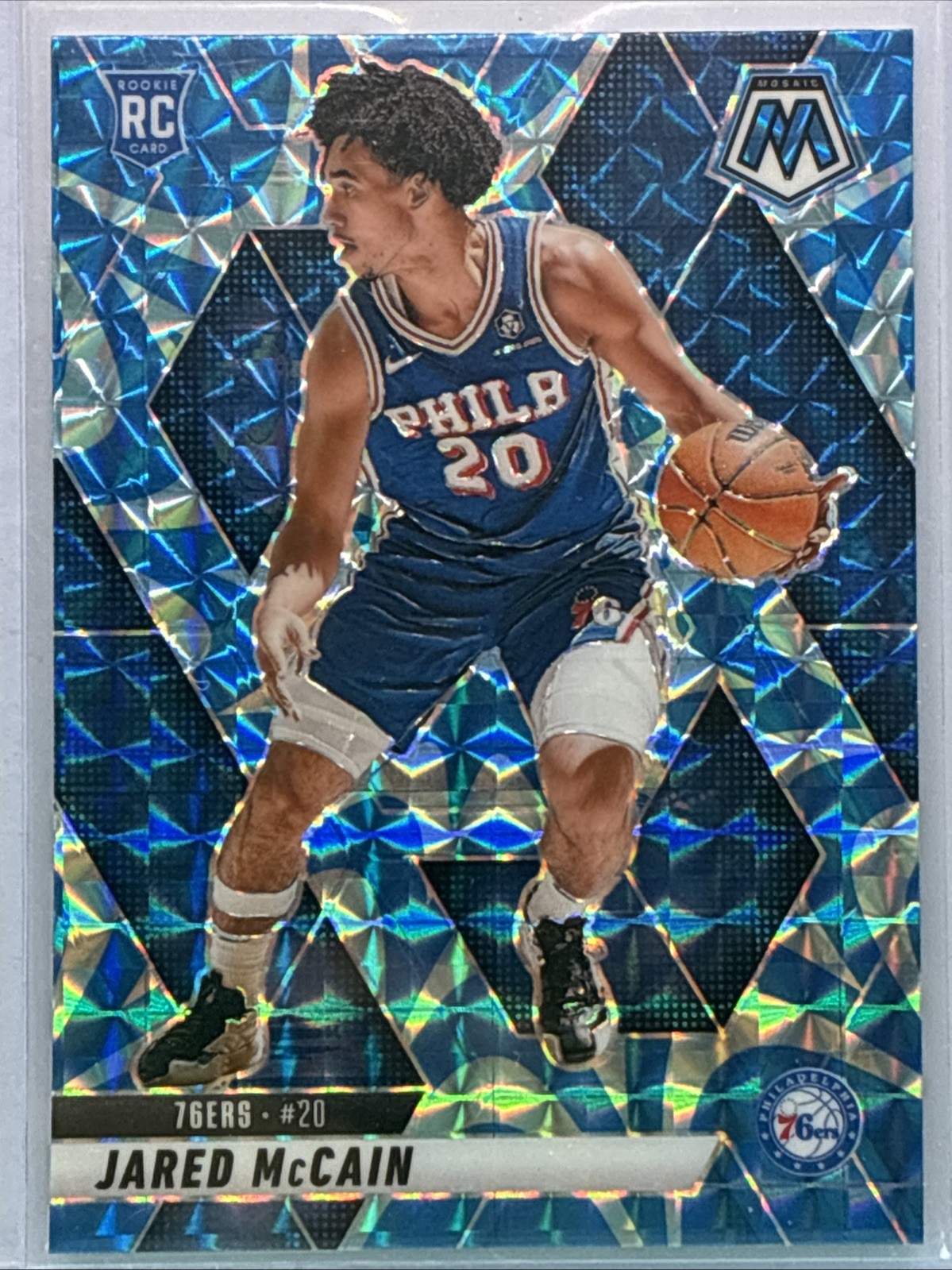 2024-25 Panini Mosaic - Jared McCain #228 Reactive Blue Prizm (RC)