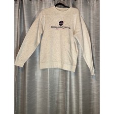 VTG NASA Kennedy Space Center Pullover Unisex Cream Sweatshirt Sz M Cotton Blend