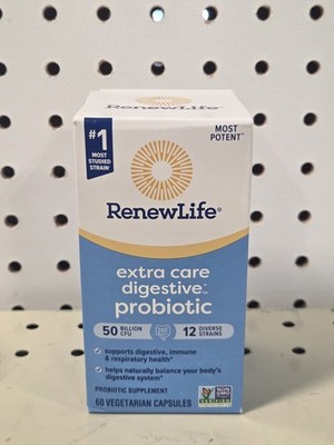  Renew Life Extra Care Digestive Probiotic 50 Billion CFU 12 DIVERSE 60 count 