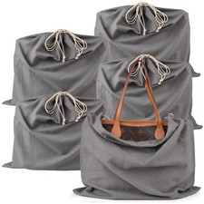 100 Cotton Bags 5 Pack Dust Cover Storage Pouch with Drawstring Closure for ...
