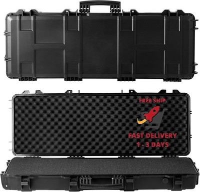 Estuche rígido para rifle con 4 capas de espuma protectora, con cerradura