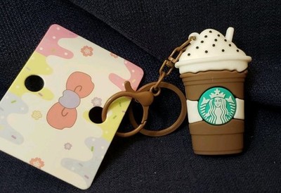 Starbucks Chocolate Coffee Mocha Latte Keychain Bag Charm Silicone Brand New