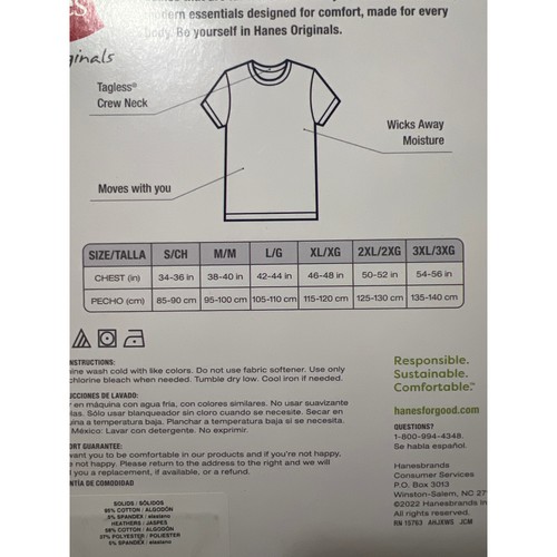 Hanes Men's Stretch Black & Gray T-Shirts, 3 Pack, Size 2XL, New - Picture 5 of 5