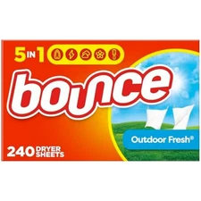 Bounce Dryer Sheets Laundry Fabric Softener Sheets , Outdoor Fresh, 240 Count
