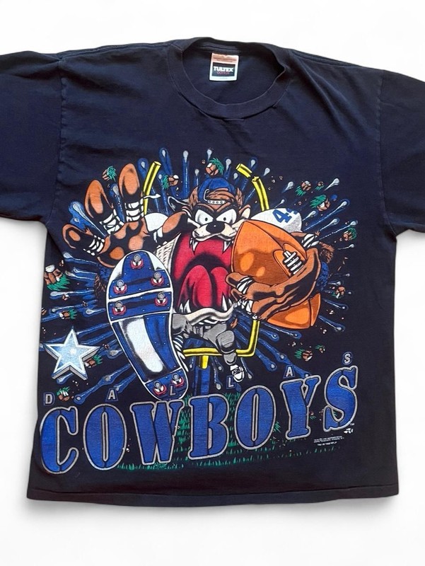 Tultex Dallas Cowboys NFL Football Navy Cotton T-Shirt Shirt Size L