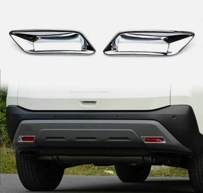 For Nissan Rogue 2021-2023 Chrome Rear Bumper Fog lamp Light Molding Cover Trim