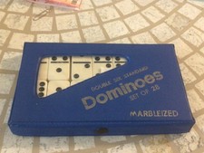 Set Of 28 Double Six Standard Marbleized Dominoes W/ Instructions  Case
