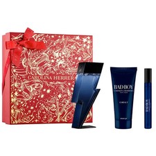 Carolina Herrera Bad Boy Cobalt 3 pc Set for Men 3.4 Oz EDPS, 3.4 SG, 0.34 EDPS