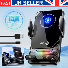 NEW 15W Wireless Car Charger Fast Charging Phone Holder Mount for iPhone Samsung