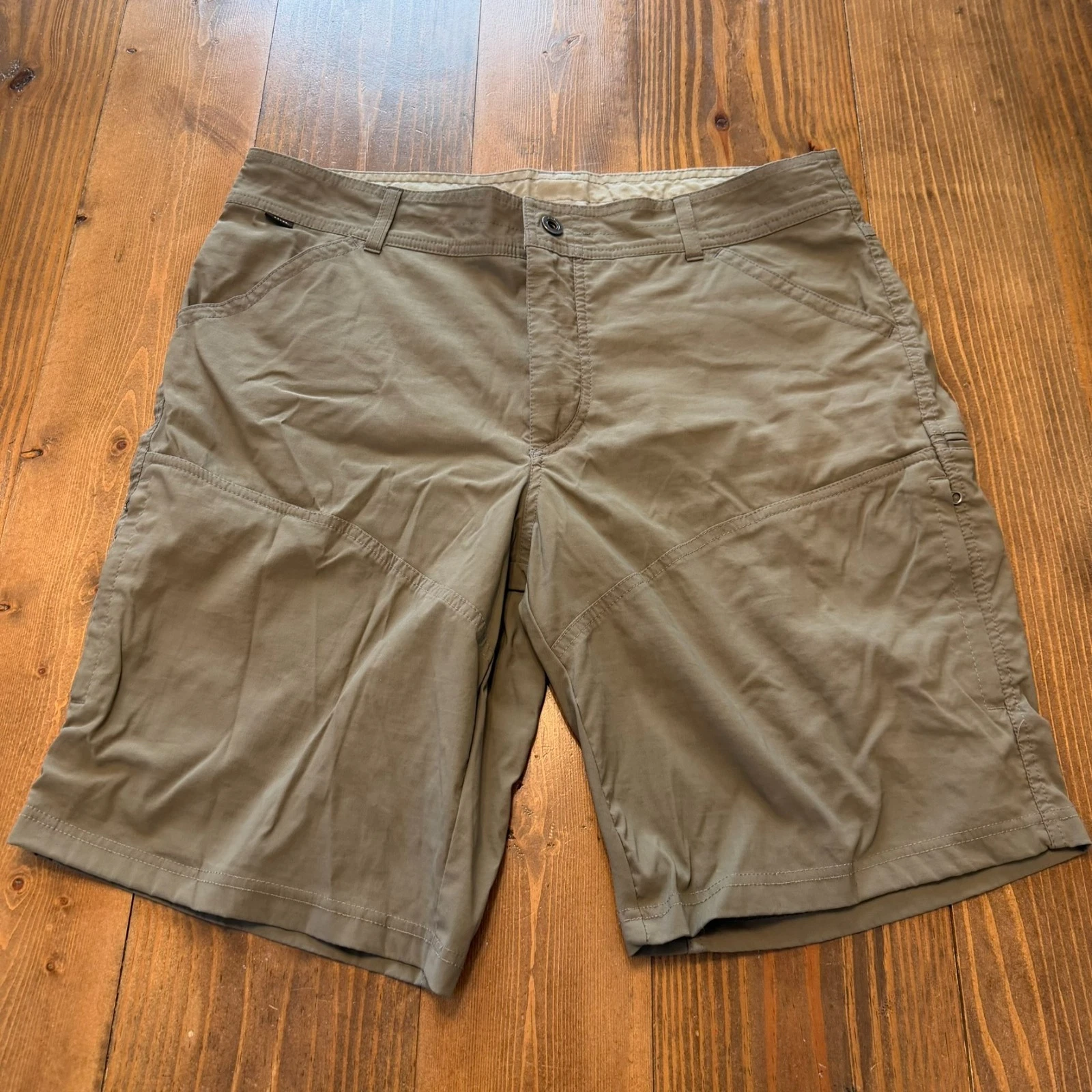 Kuhl Renegade Shorts Mens 38 Tan Brown Nylon Stretch Pockets Hiking Outdoor 5121