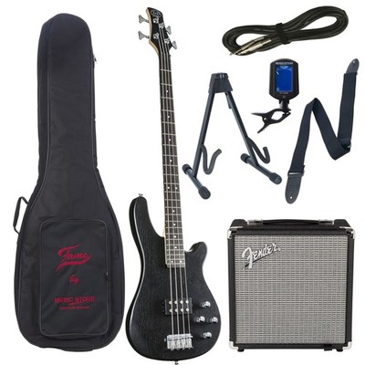 Elektrische Bassgitarre Set 4-Saiter, Esche Korpus, Ahorn Hals, Humbucker, Aktiv