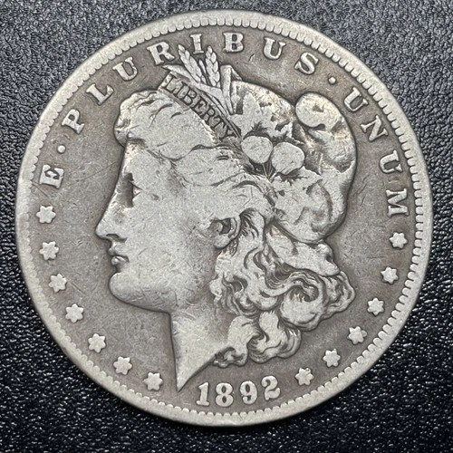 1892 CC Morgan Silver Dollar $1 Fine Details Fine Rare Carson City Mint
