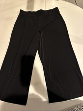 195 CHICOS Women's Easy Chic Soft Crop Basic Black Pull On Pant Sz 1 US M NWT