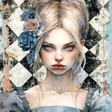 A5 Decoupage Rice Paper DARK ALICE - Alice in Wonderland - Ships Same Day