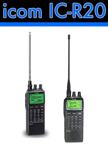 ICOM IC R20 Handheld Receiver Scanner Box Charger and 2 Antennas