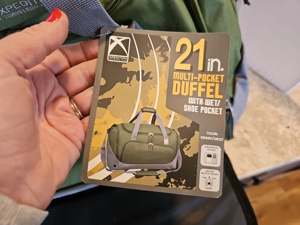 Bolso de viaje Travelers Club Xpedition 21" pulgadas XP-90121 VERDE/GRIS NUEVO CON ETIQUETAS Foto 4 de 4