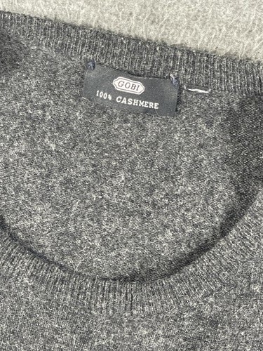 Gobi Maglione Uomo 100% Cashmere Mongolo Grigio Girocollo - Foto 3 di 6