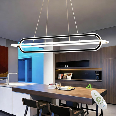 Modern LED Pendant-Light Dimmable-Chandelier Height Adjustable Light Fixture Din