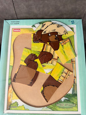 New Vintage 1999 Playskool Little Bear 8 Pc Wooden Tray Puzzle Maurice Sendak