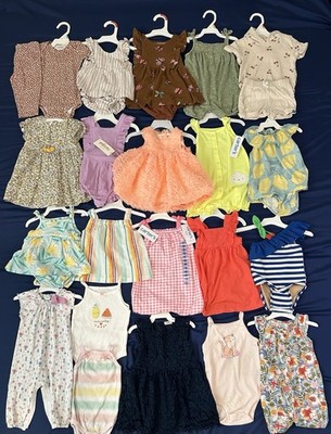Huge Lot Baby Girls Clothes 6 9 Months NEW & EUC Carters Baby b Gosh Old navy