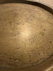 Signed / Stamped Antique Asian Etched Brass Tray w Cranes + Clouds — photo 10