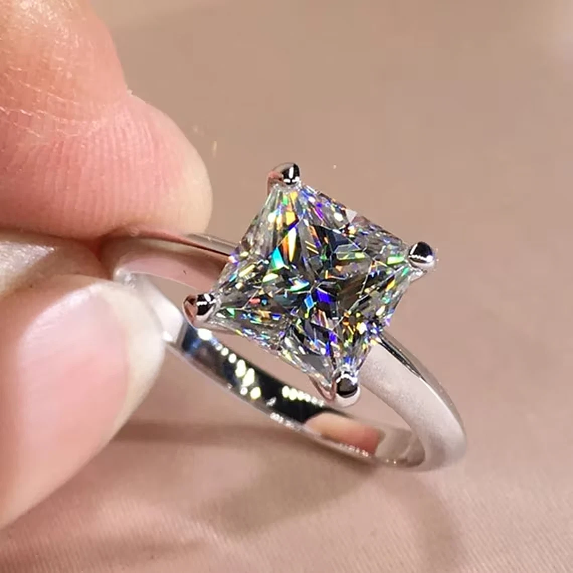 Anillo De Compromiso Para Mujer - Plata 925 Con Circonitas, Diseño Halo Y Oro Rosa