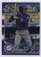 2019 Bowman Chrome Prospects Mega Box Purple Mojo Refractor Noelvi Marte 13x1