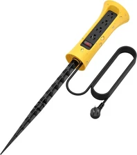 Outdoor Power Strip Weatherproof with Stake, Waterproof Extension 6FT Yellow