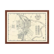 Old Map of Redding, CA 1920 - Vintage Redding California Art