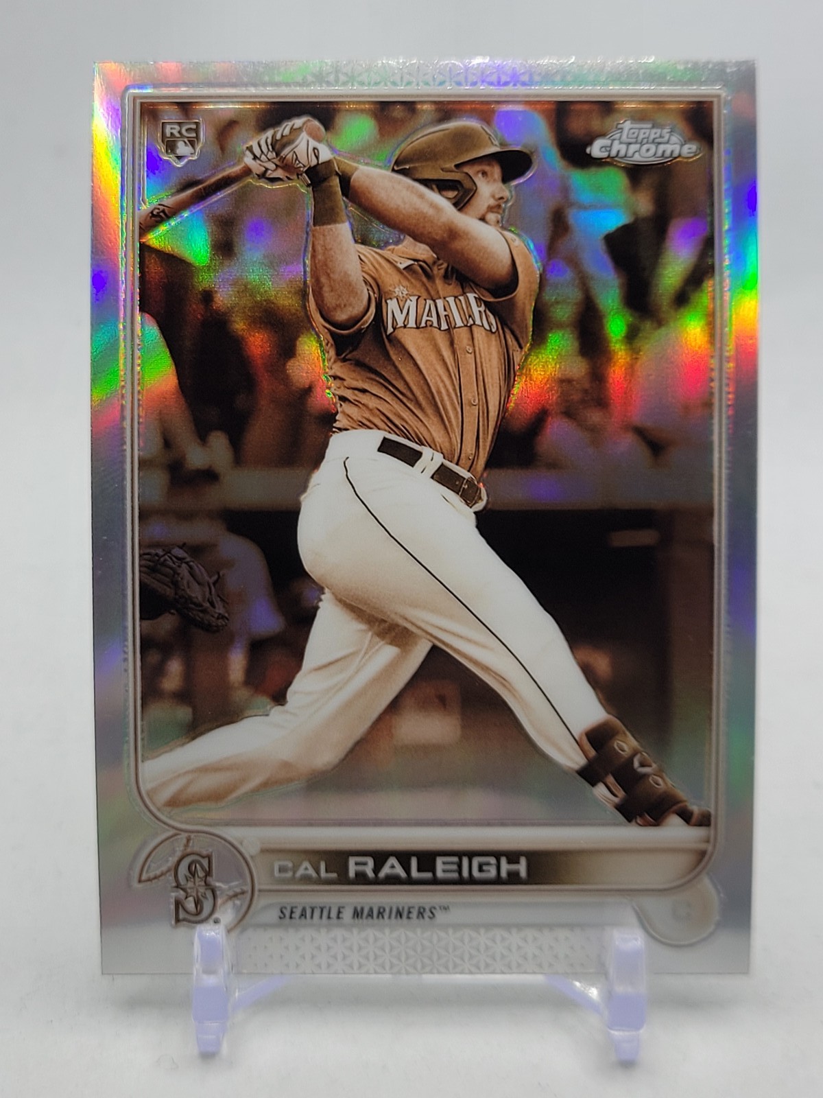 2022 Topps Chrome #149 Cal Raleigh Sepia Refractor