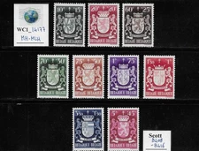 WC1_14177. BELGIUM. 1945 PRO TUBERCOLOSIS semi-postal set. Scott B408-B416. MH