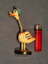 Ancien Jouet  Canard  Donald à Ressort  ,  H.13,5cm