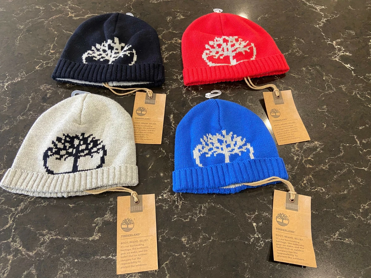 red timberland beanie