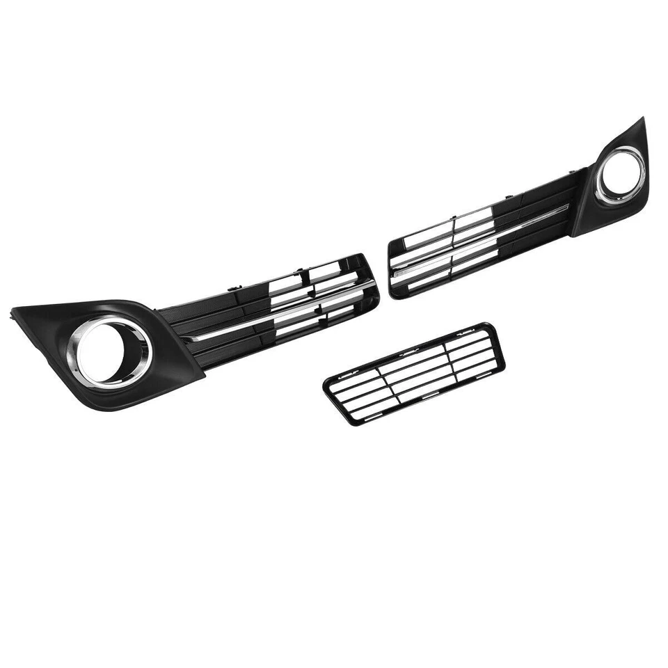 For Toyota Camry SE 2012 2013 2014 Front Bumper Lower Grille Fog Lights Set 5PCS - Image 4 of 4