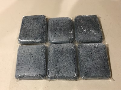 6 - Non-Scratch 2-in-1 Microfiber Kitchen Cloth Dish Scrubbing Sponges 5''X3-1/2''