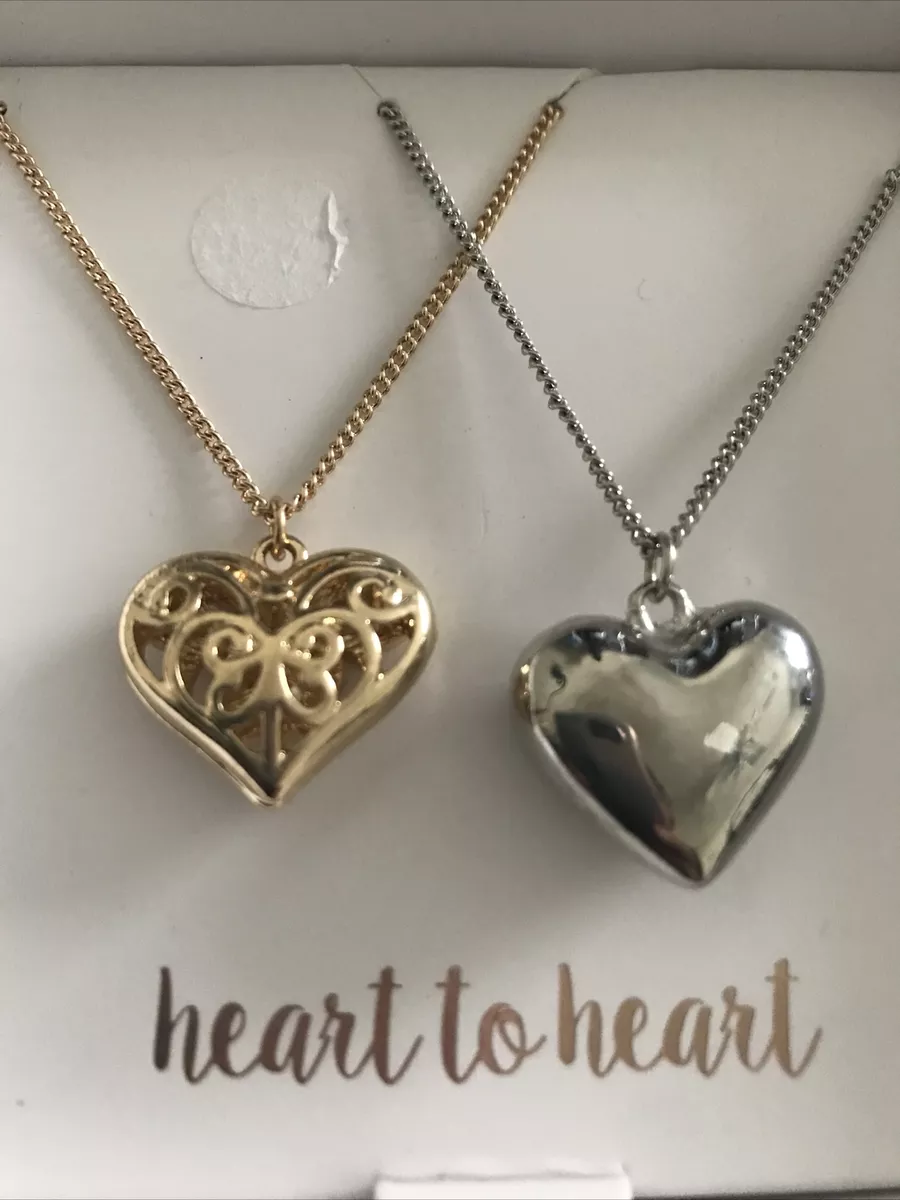 New Price !! Lovisa Necklace set heart to heart, Gold & Silver Pair.