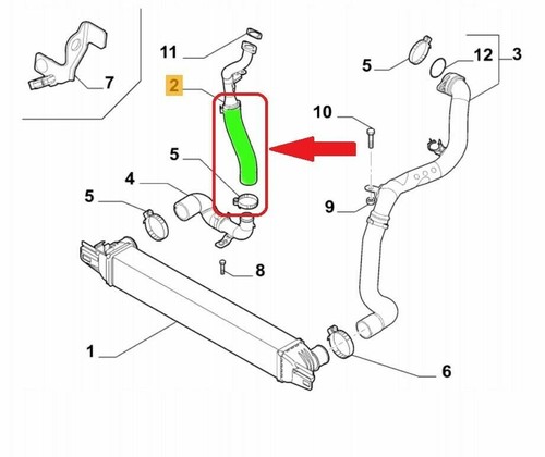 Turbo Tuyau Pour Peugeot Bipper Tepee 1.3 HDI 51856675 Durite Entrée D'Air - Photo 4/4