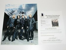 DEF LEPPARD BAND SIGNED 11x14 PHOTO x5 BECKETT COA PROOF JOE ELLIOTT PHIL RICK