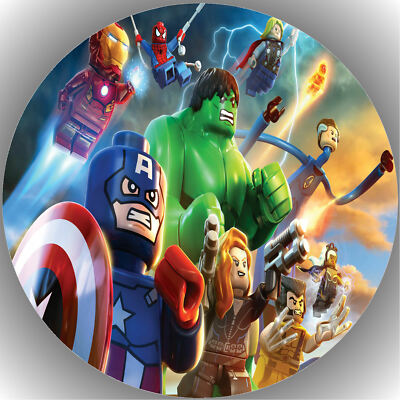 Tortenaufleger Party Tortenbild Fondant - Oblate Lego Marvel Super Heroes P4