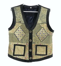 LS Leather Sound Trachtenweste Damen 38 Wildleder Patches Mehrfarbig Echtleder