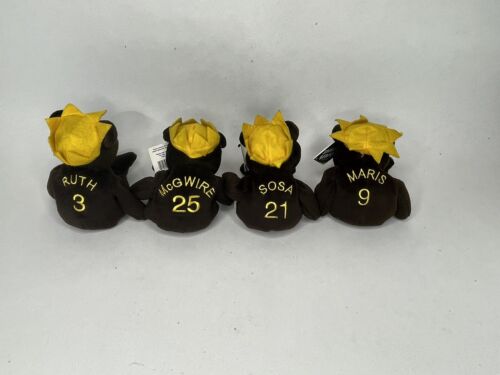 Babe Ruth, Maris, Sammy Sosa, McGwire Bamm Beanos 1998 9” Teddy Bear Beanie Baby - Picture 2 of 2