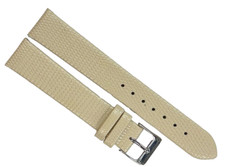 Watch Band Genuine Leather Beige Lizard Grain Flat 18 16mm Top Quality